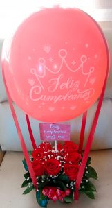 Caja por 9 rosas y bomba R10