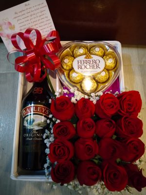 Baileys MEDIA BOTELLA , Ferrero y rosas R119